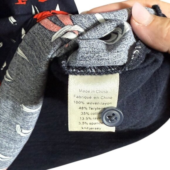 Porridge anthropogie Womens Navy Sailboat Print Short Sleeve Top size large - Picture 7 of 7